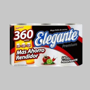 Rollo de Cocina Elegante 3x120 Paños - Marca Elegante