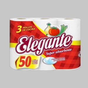 Rollo de Cocina Elegante 3x50 Paños - Marca Elegante